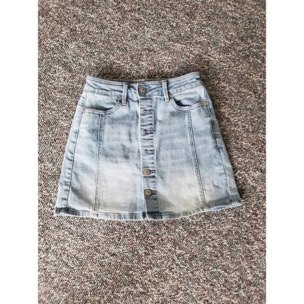 American‎ Eagle Denim Button Down Mini Skirt